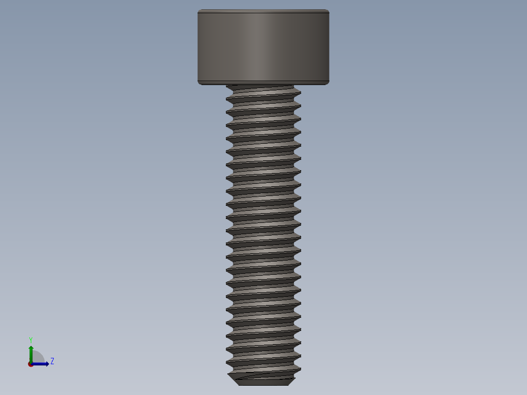Screw_DIN_912_M4x16F_A2.SLDPRT公制内六角螺钉左视图
