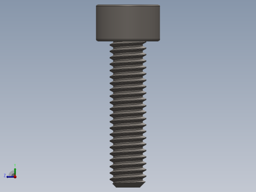 Screw_DIN_912_M4x16F_A2.SLDPRT公制内六角螺钉右视缩略图