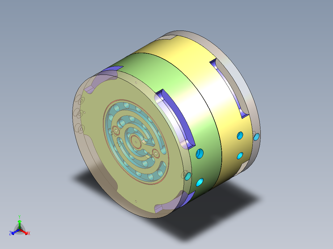 圆形塑料实用弓正等轴测图