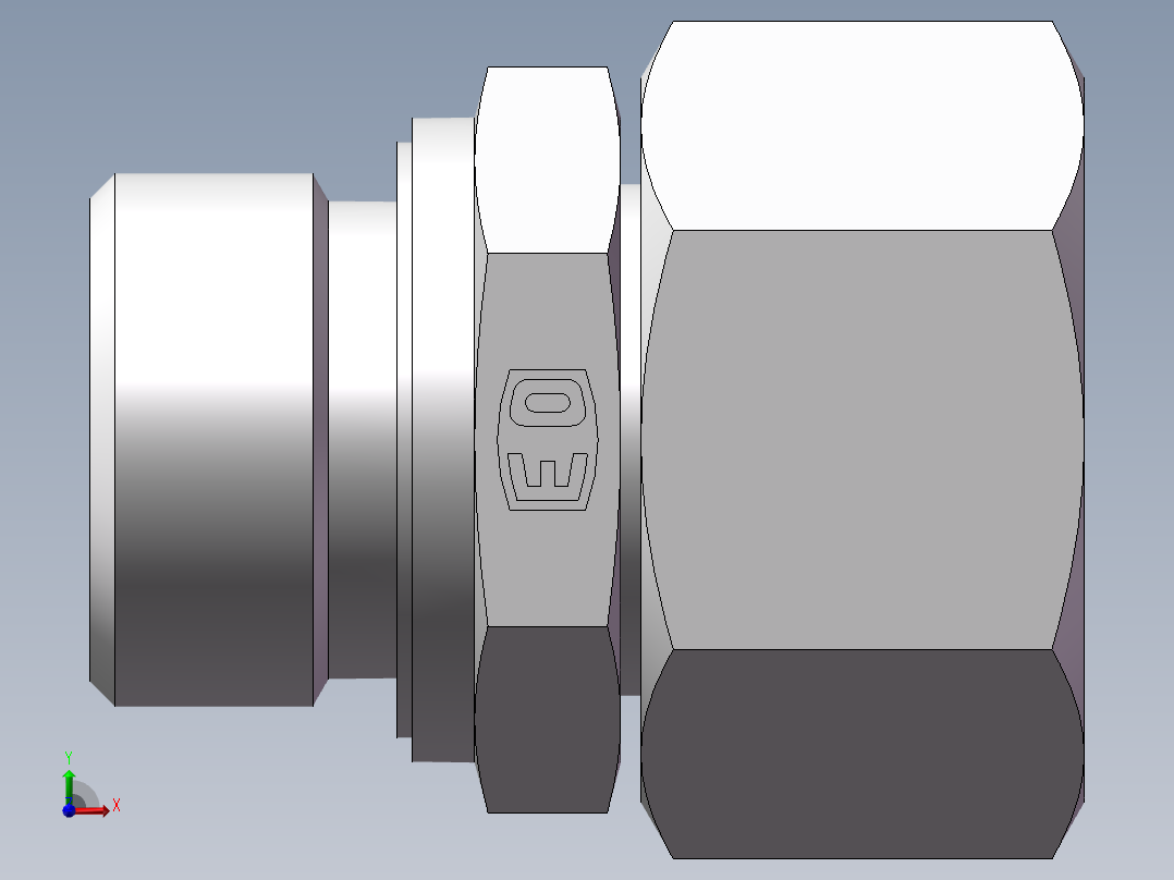 直通管螺纹组合接头、2BC-12-30WD前视图