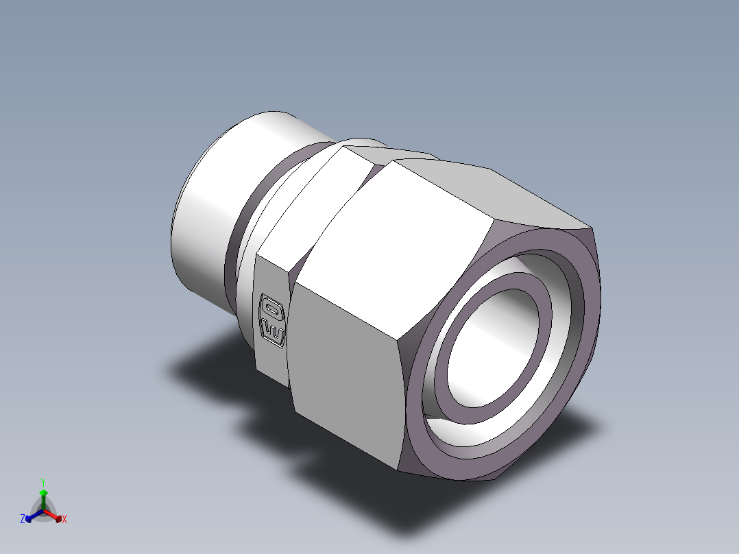直通管螺纹组合接头、2BC-12-30WD正等轴测图