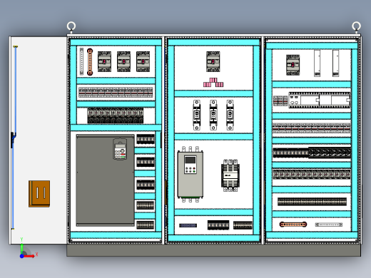钣金柜变频器软启动plc延时控制柜 71557前视缩略图