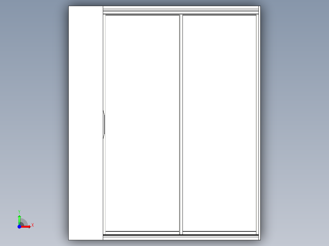 A0002897-带滑动门的衣柜 + 鞋柜前视图