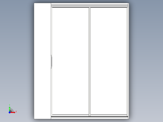 A0002897-带滑动门的衣柜 + 鞋柜前视缩略图