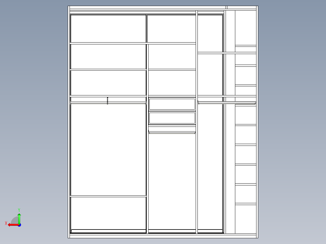 A0002897-带滑动门的衣柜 + 鞋柜后视图