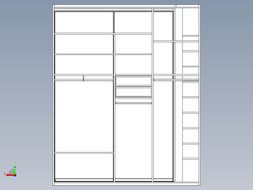 A0002897-带滑动门的衣柜 + 鞋柜后视缩略图