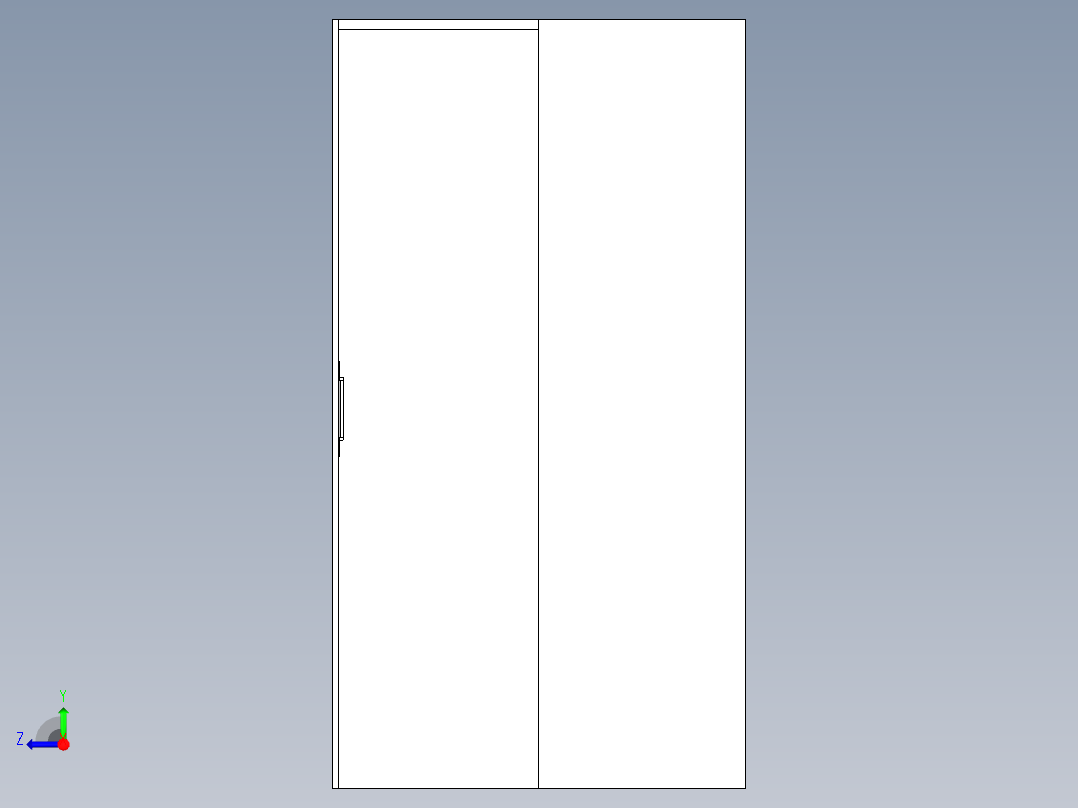A0002897-带滑动门的衣柜 + 鞋柜右视图
