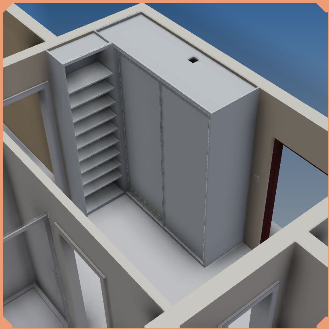 A0002897-带滑动门的衣柜 + 鞋柜