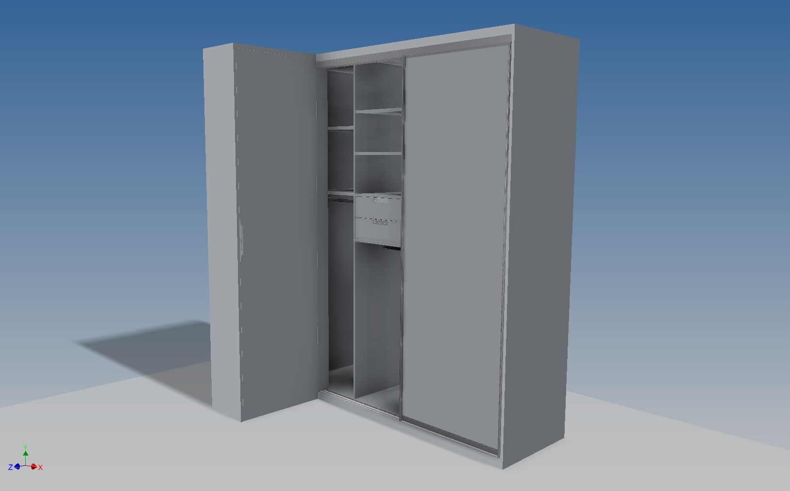 A0002897-带滑动门的衣柜 + 鞋柜