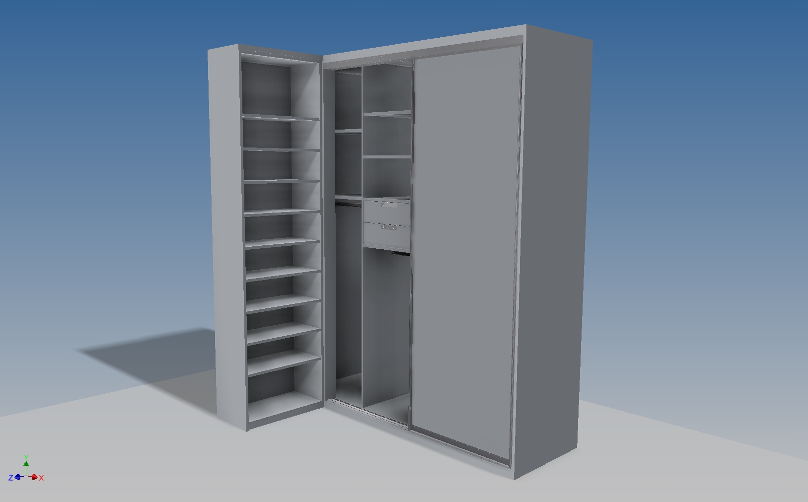 A0002897-带滑动门的衣柜 + 鞋柜