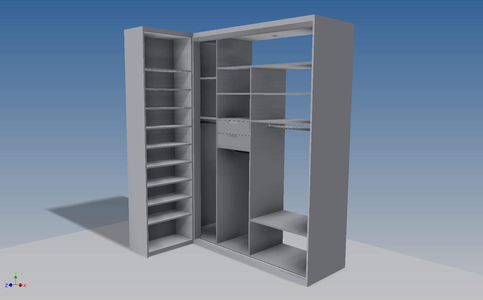 A0002897-带滑动门的衣柜 + 鞋柜