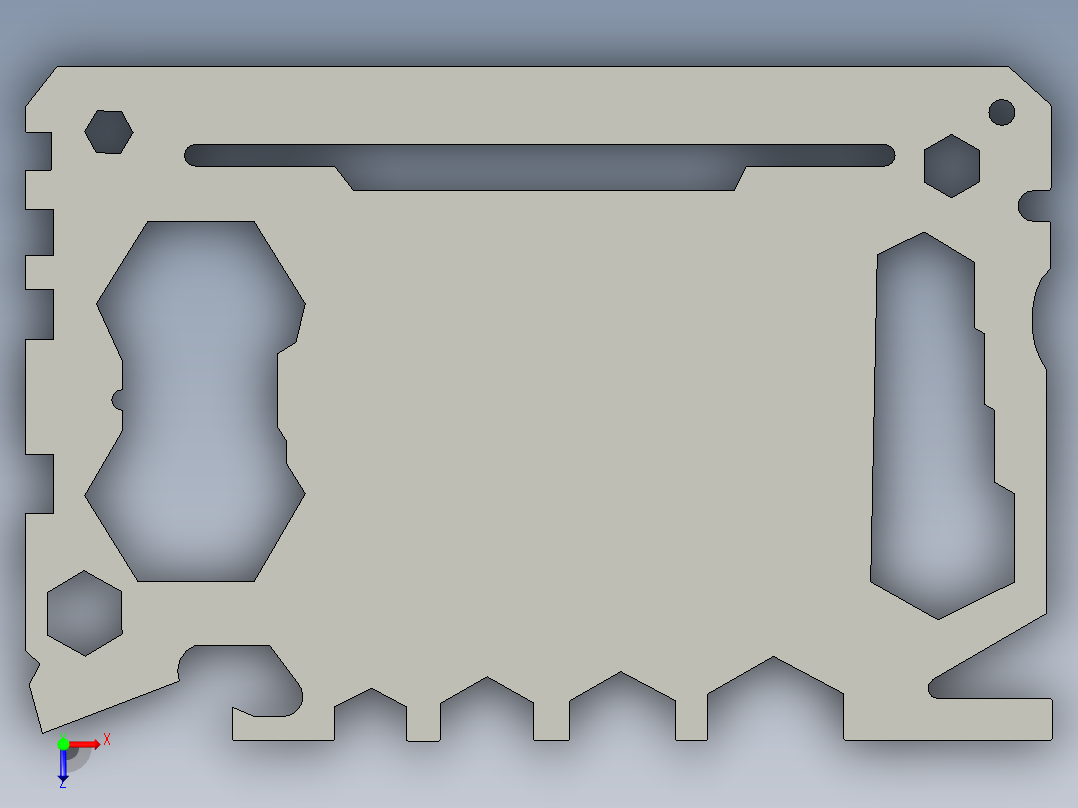 紧凑型信用卡多功能卡俯视图