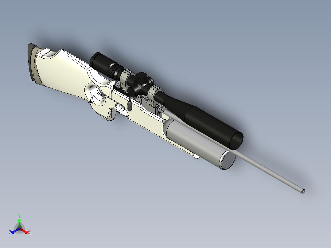 手枪左轮冲锋枪老式狙击步枪设计3D图纸FX Royale 500.272 stp x_t stl