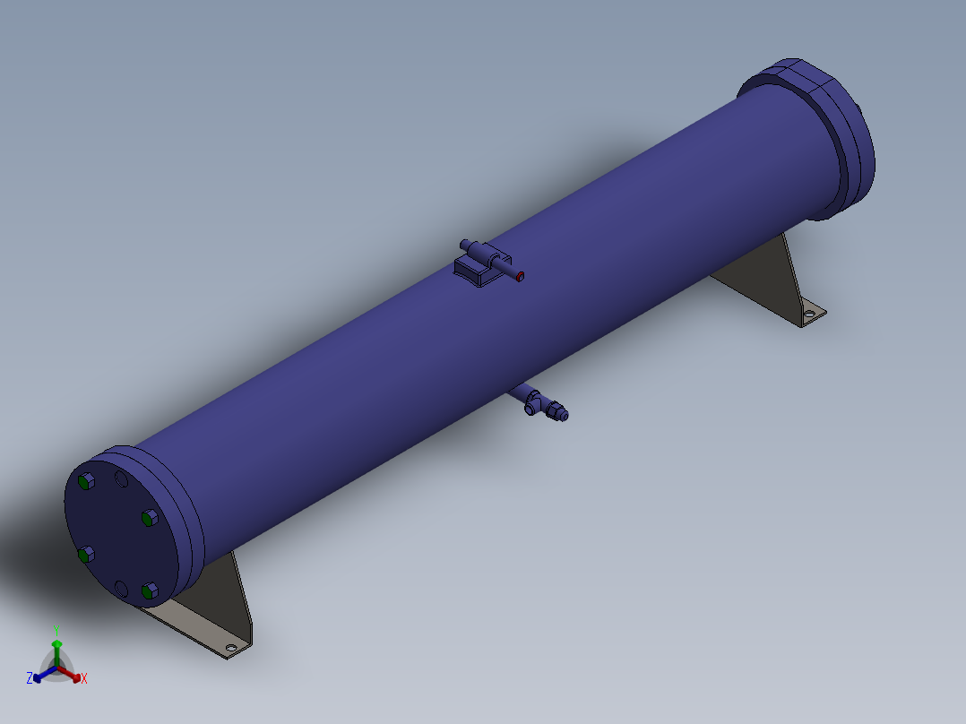 液压水冷列管冷却器-cts-11正等轴测图