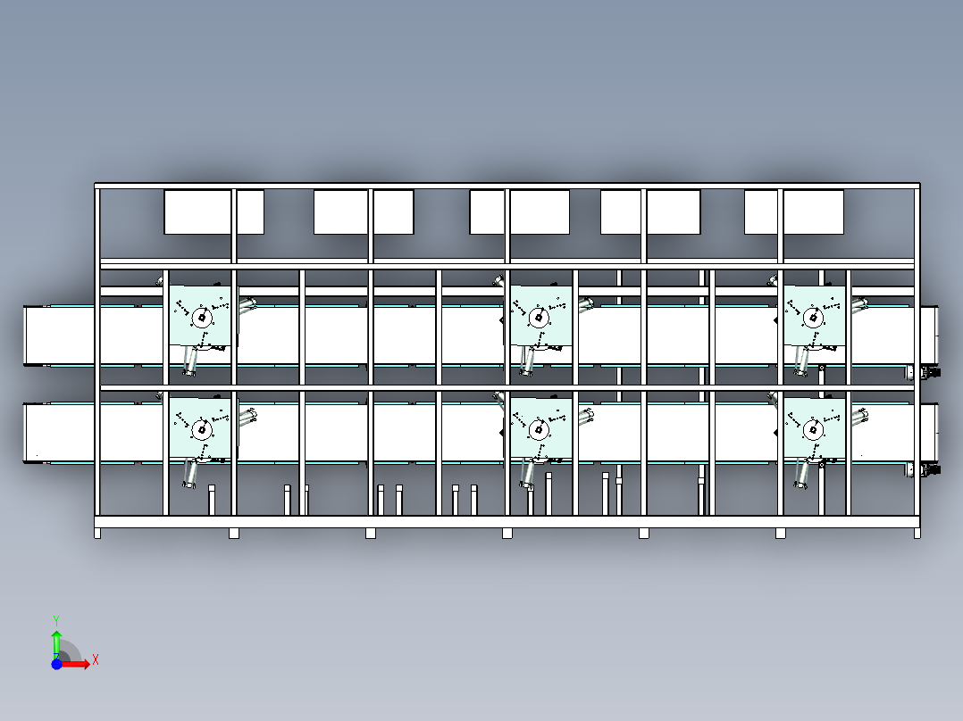 并联机械手分选装配工作站设计前视图