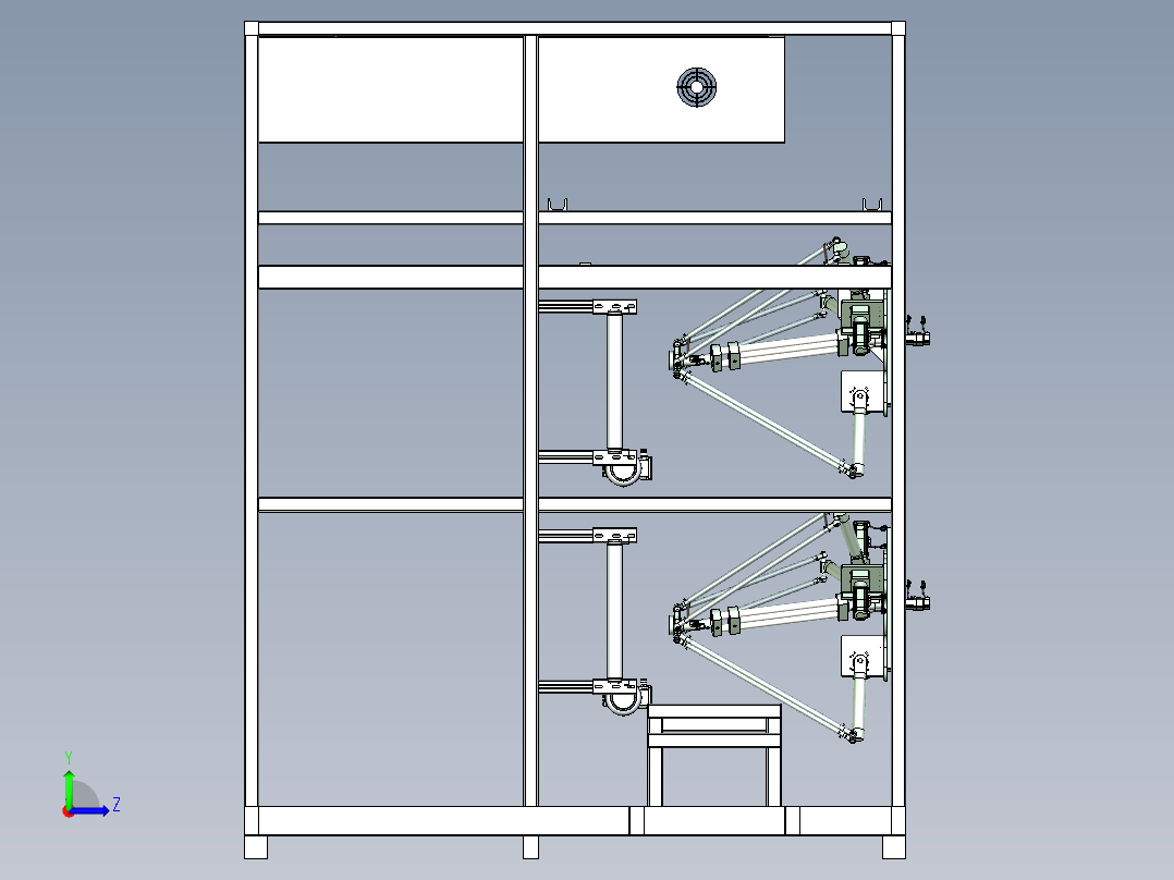 并联机械手分选装配工作站设计左视图