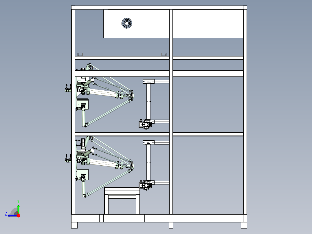 并联机械手分选装配工作站设计右视图
