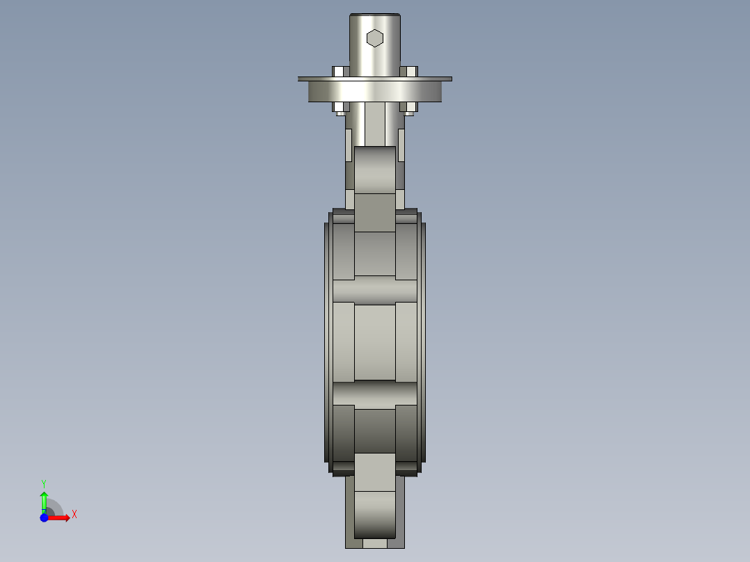对夹式蝶阀DN80前视图