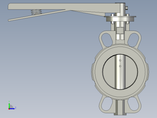 对夹式蝶阀DN80左视缩略图