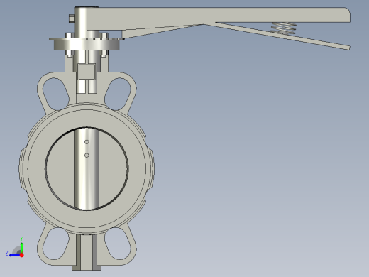 对夹式蝶阀DN80右视缩略图