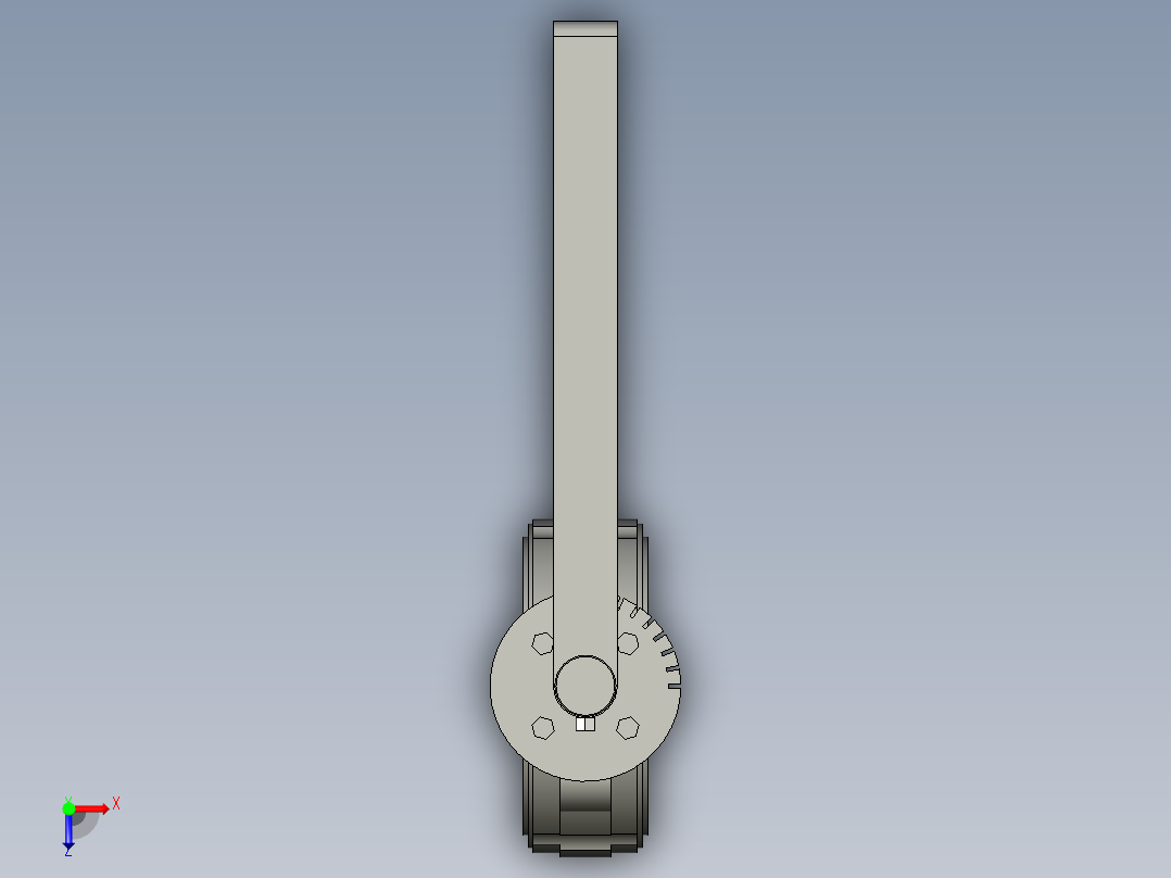 对夹式蝶阀DN80俯视图