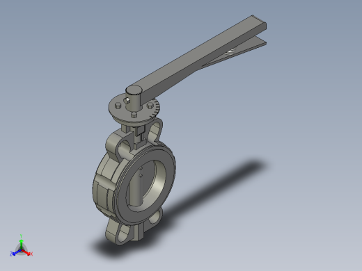 对夹式蝶阀DN80正等轴测缩略图