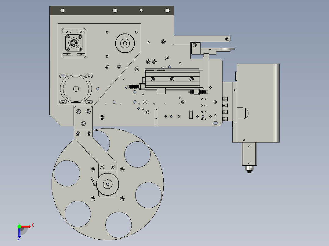 压合设备自动化机加工生产线设计-贴标头-V1俯视图