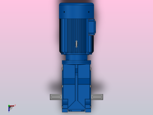 K37底脚轴伸式安装螺旋锥齿轮减速机K37-Y0.55-4P-12.14-M1-0°-A+B俯视缩略图