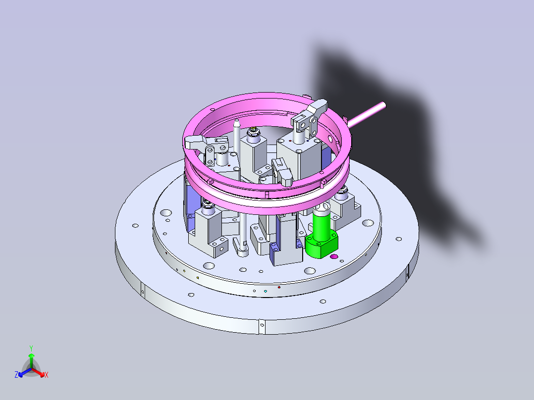 一款飞轮壳夹具模型主视图