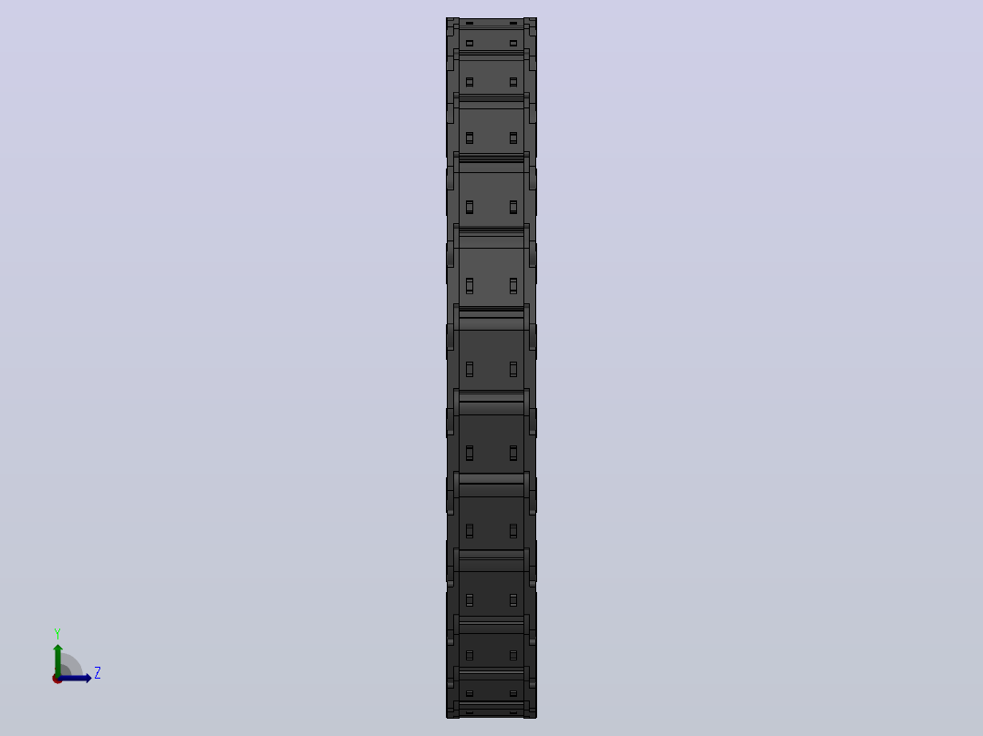 弯曲半径190内高25两侧打开型DB封闭式拖链_DMD25CDBA-25-38-190R-30左视图