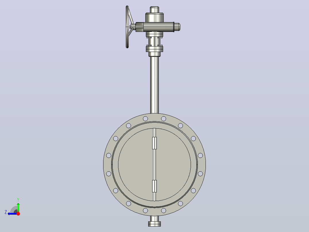 Dt943H(F)-10C.P.R.V-B[DN400]阀，截止阀，风阀，蝶阀右视图