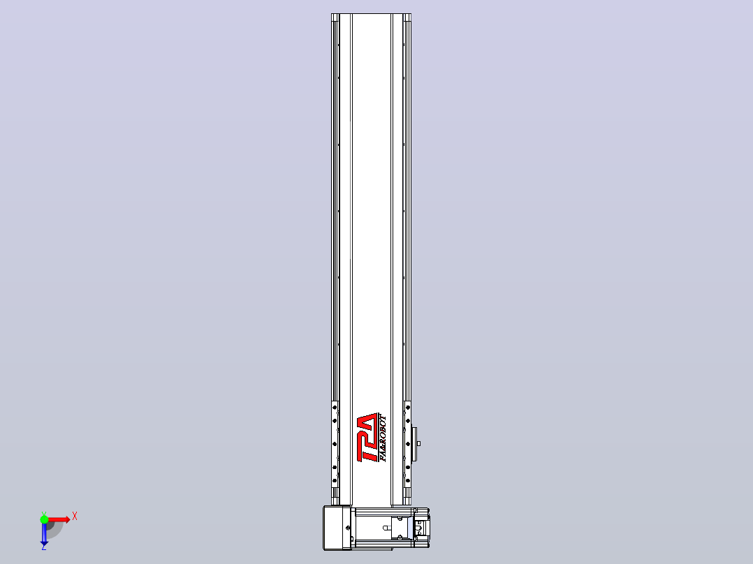 皮带直线轴半封闭可选导轨TPA-HNB-120D-110-L500-LU-Y-P40-N3俯视图