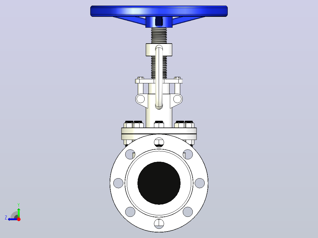 J41W-40R法兰连接截止阀[J41W-40R]DN100右视图