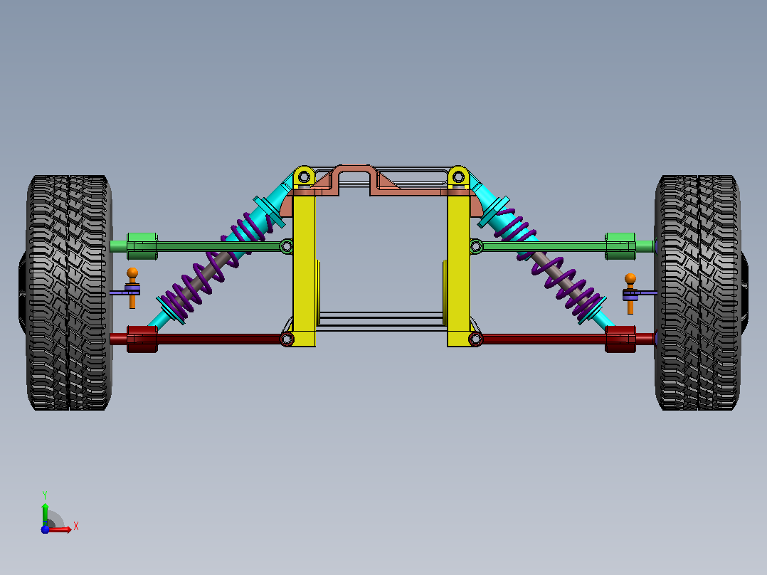 汽车悬挂系统double-wishbone-suspension-system-2 SW前视图
