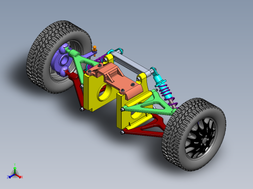 汽车悬挂系统double-wishbone-suspension-system-2 SW正等轴测缩略图