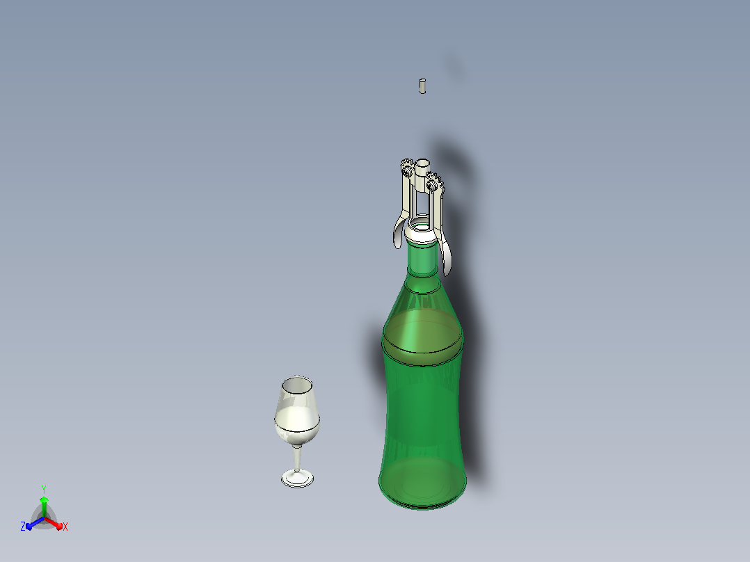 开瓶器正等轴测图