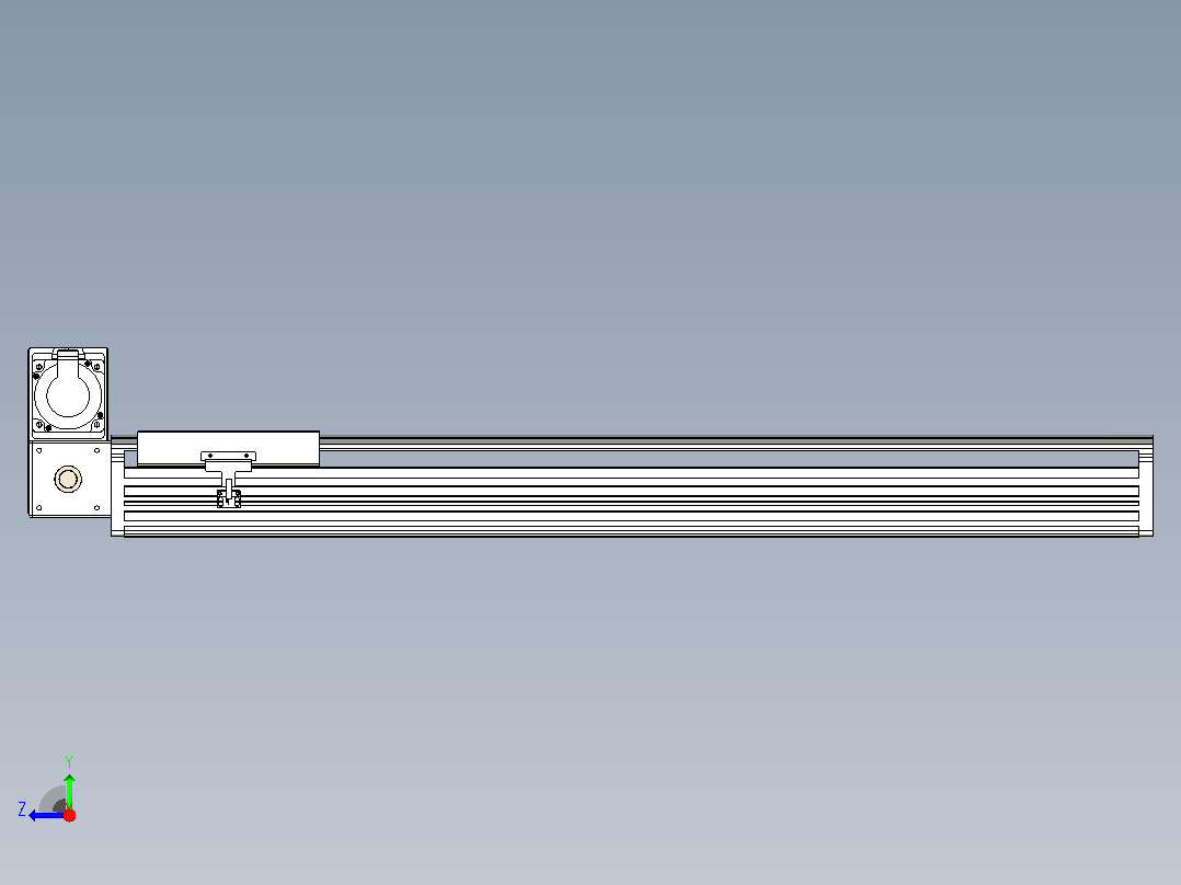 皮带直线轴半封闭可选导轨TPA-HNB-202D-140-L800-LU-C-P75-N3右视图