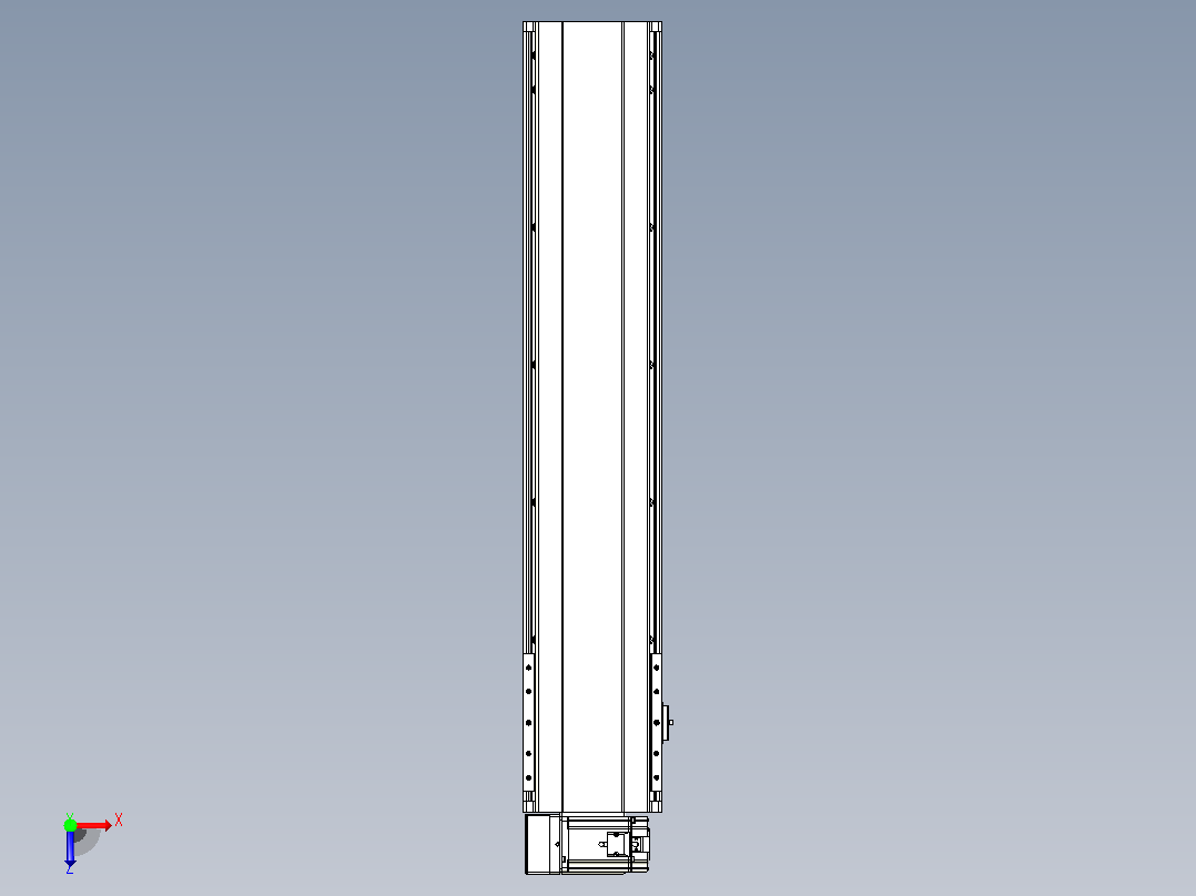 皮带直线轴半封闭可选导轨TPA-HNB-202D-140-L800-LU-C-P75-N3俯视图