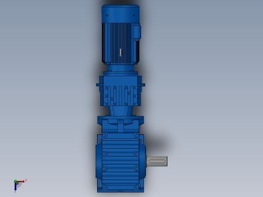 S67R37组合式斜齿-蜗轮蜗杆减速机S67R37-Y0.18-4P-424-M1-0°-A俯视缩略图