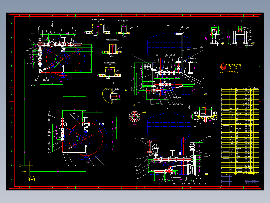 浓相气力输送压力罐管路安装详图