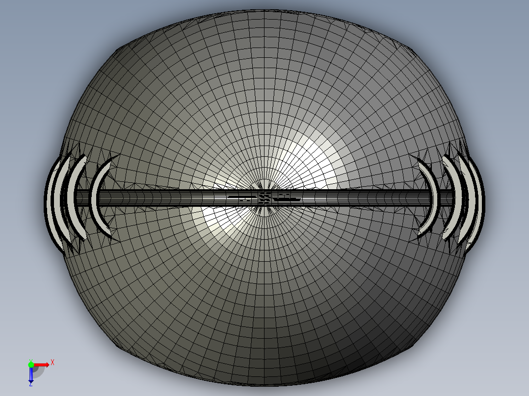 橄榄球3D模型俯视图