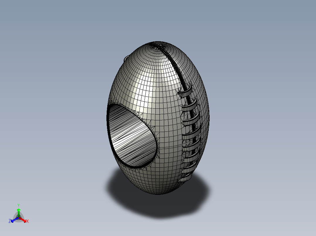 橄榄球3D模型正等轴测图