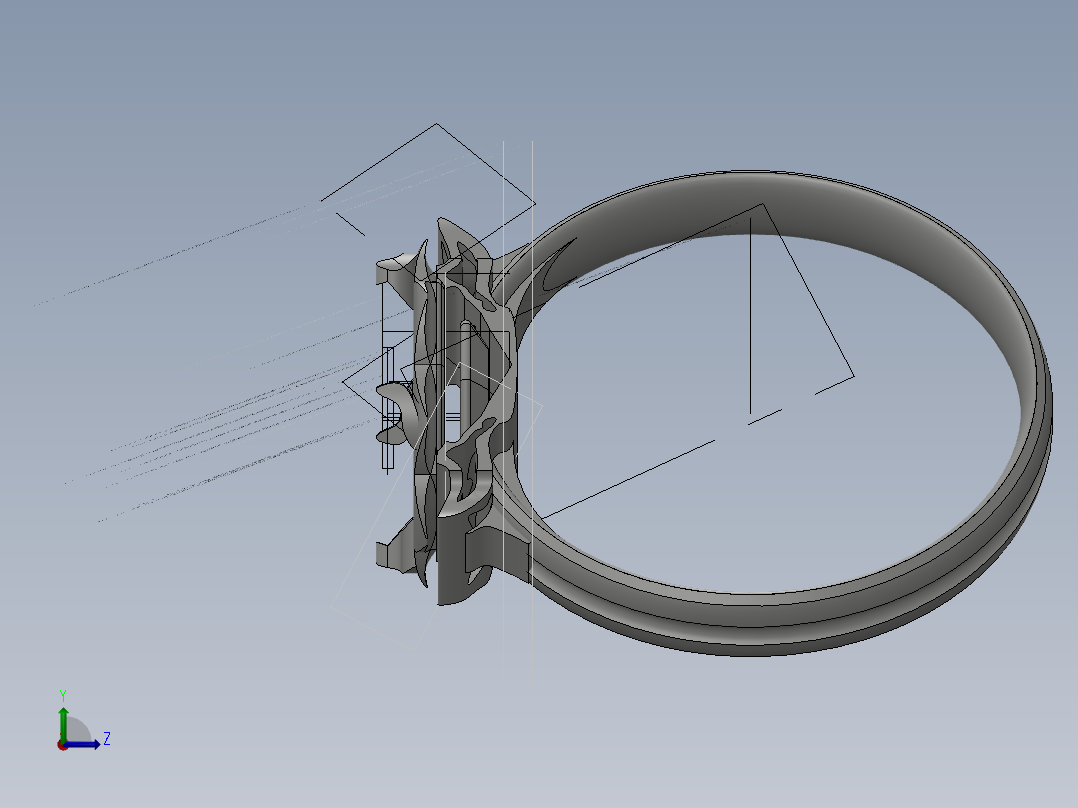 钻戒（钻石戒指）左视图
