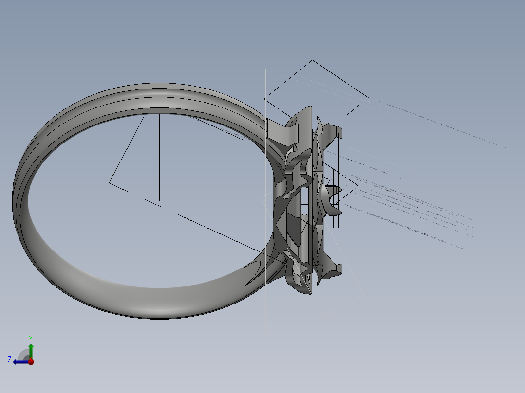 钻戒（钻石戒指）右视图