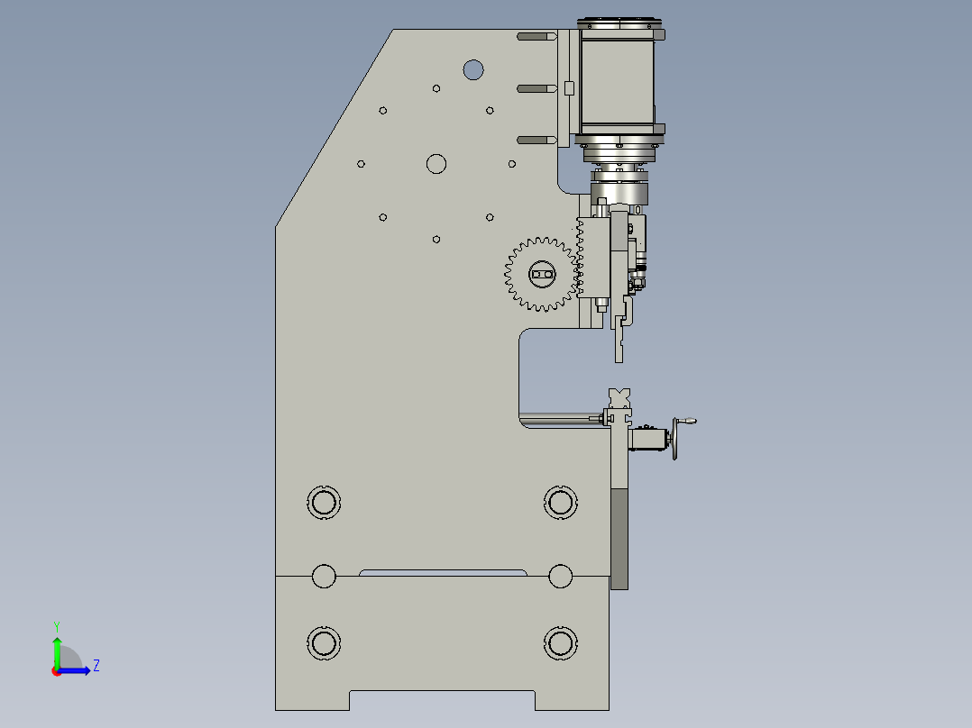 B5_液压折弯机模型左视图