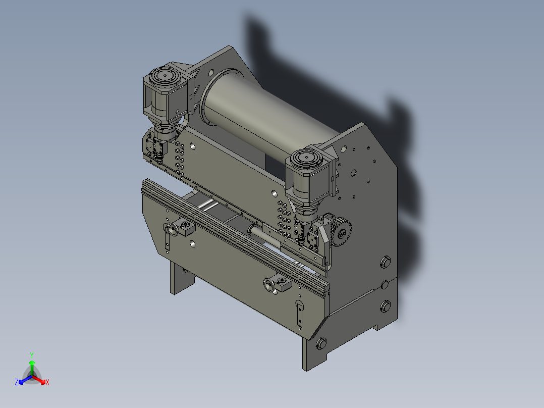 B5_液压折弯机模型正等轴测图