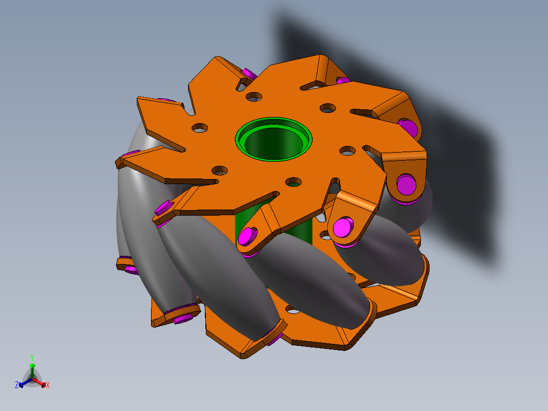 麦克纳姆轮正等轴测图