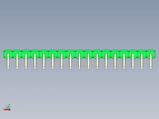 彩色公排针 100mil 2.54mm 系列-DS1022_green_1x17p_100mil_TypeD_rev1.0后视缩略图