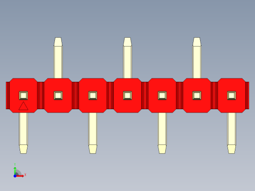 彩色公排针 100mil 2.54mm 系列-DS1022_red_07p_100mil_Type_SMT_R2_rev1.0前视缩略图