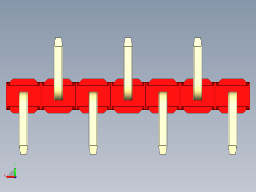 彩色公排针 100mil 2.54mm 系列-DS1022_red_07p_100mil_Type_SMT_R2_rev1.0后视缩略图